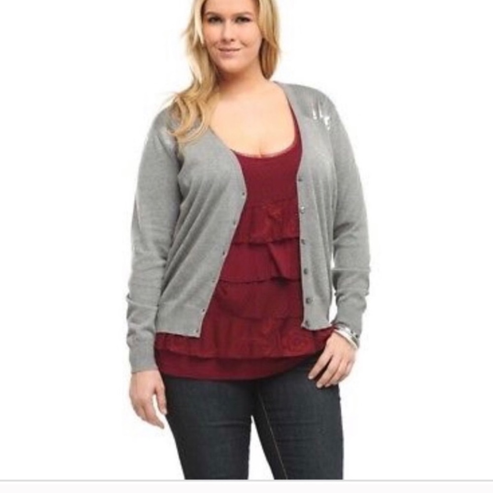 Torrid gray sequin cardigan